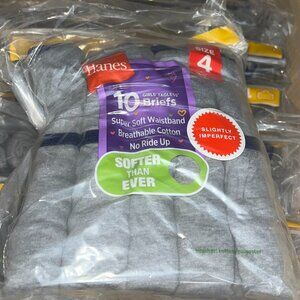 Hanes Girls’ Tagless Briefs – LOT 82 - 240 pcs – 24 packs (10 ea) – Sz 4
